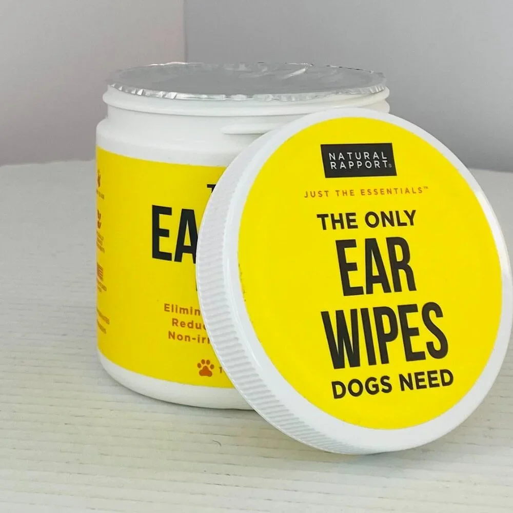 Natural Rapport Set with 200 Round Wipes, The Only Ear & Eye Wipes Dogs Need